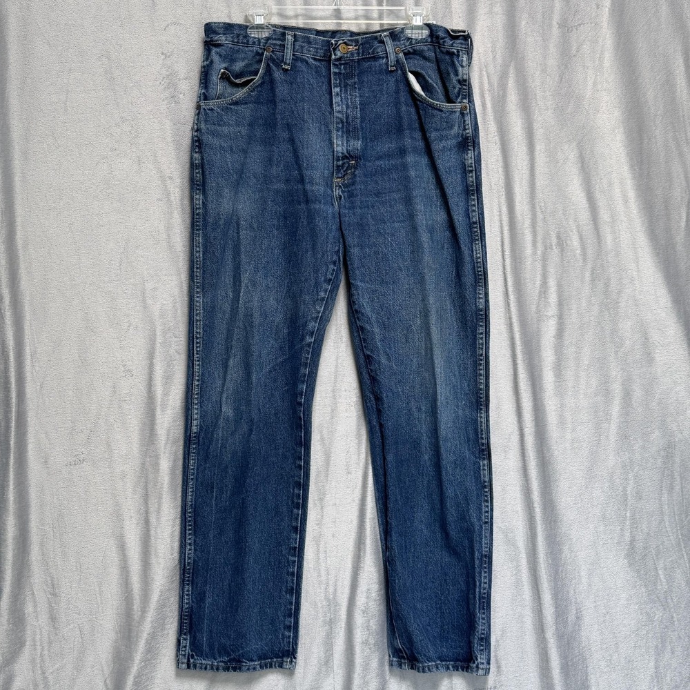 Wrangler Jeans Mens 36x32 Blue Denim Authentic Straight Leg Classic‎ Fit 96501MR
